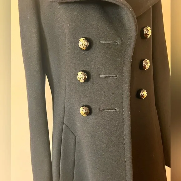 NWT Runway Emilio Pucci Wool Double Breasted Black Coat Italy Size 40 US 6 - Picture 14 of 15